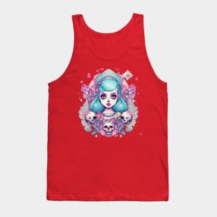 Pastel Goth Girl with skulls Tank Top